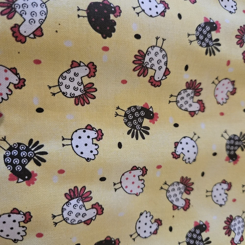 Chicken Pattern Cloth Handnade Place Mats Set of 2 Double-Sided